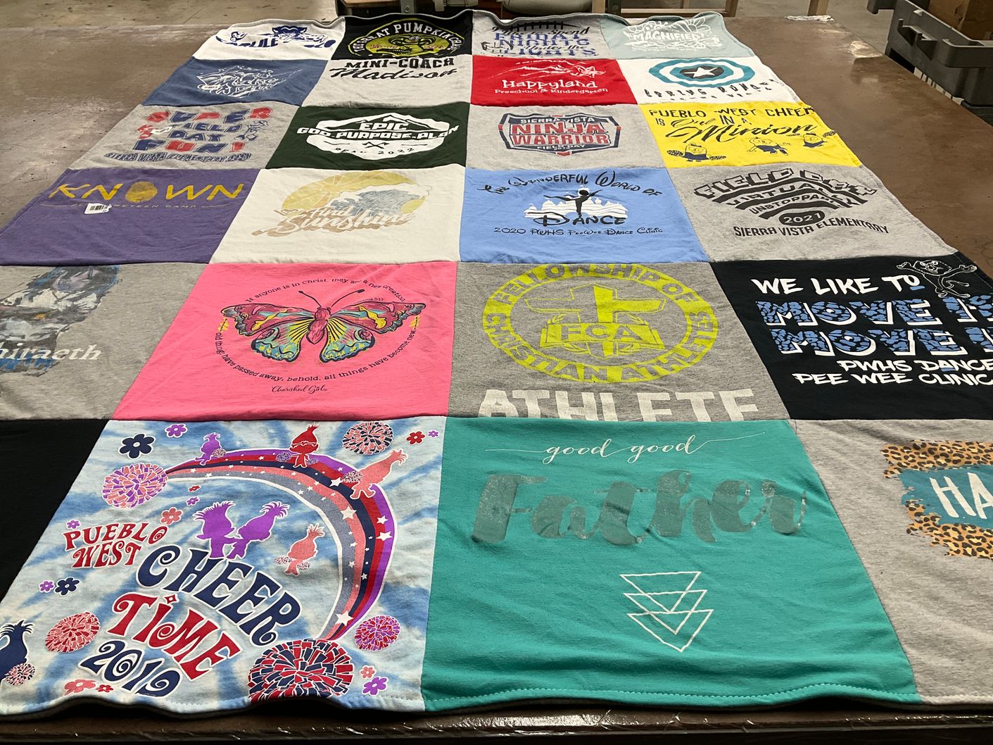 T-shirt quilt from pueblo west middle school by Janelle from CO