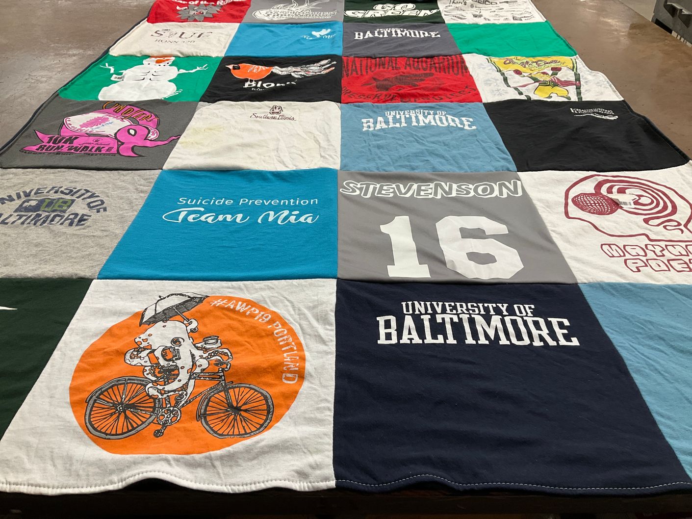 T-shirt quilt featuring stevenson university by Meagan from MD