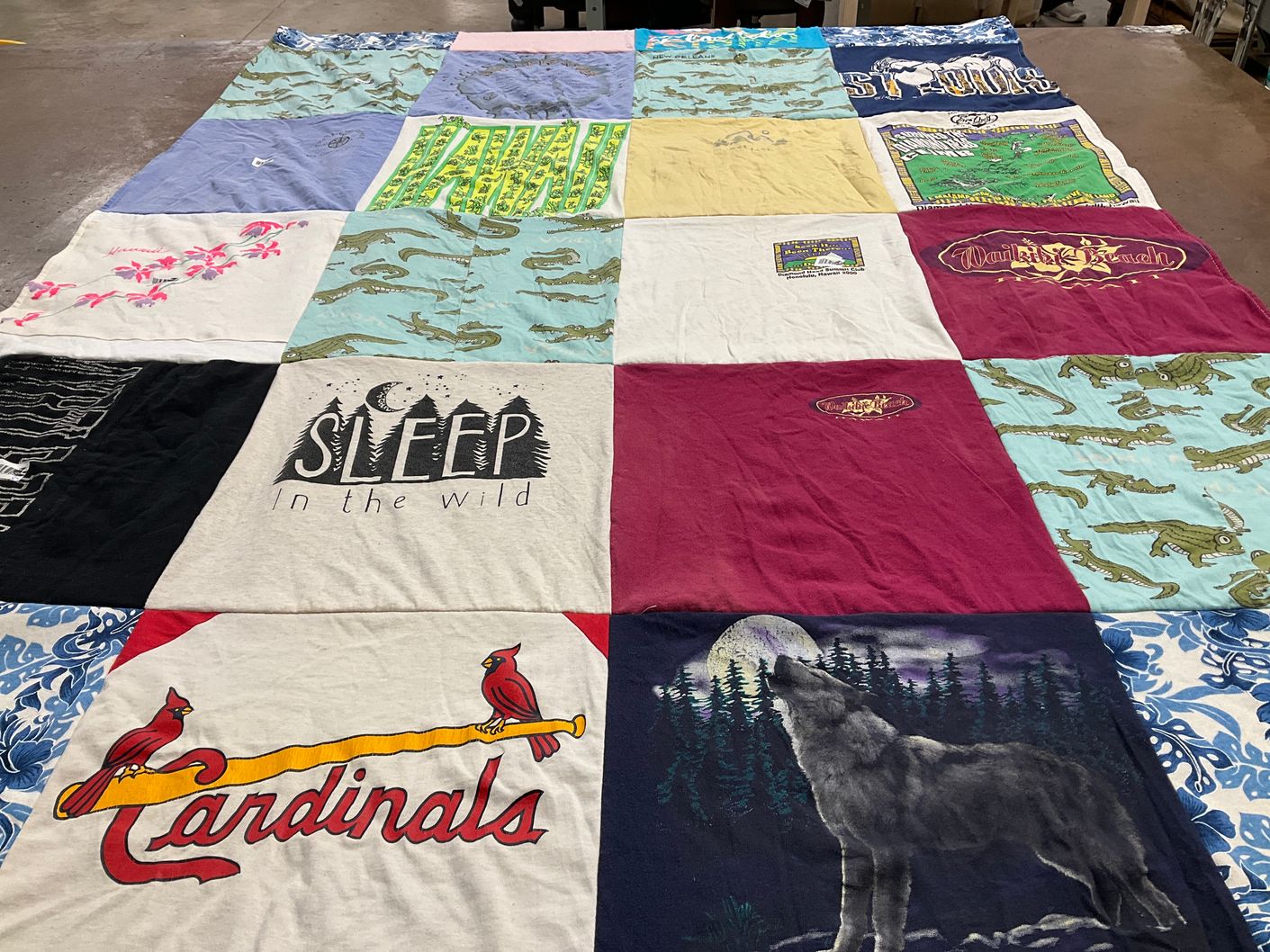T-shirt quilt with wildlife, outdoors themes by Meagan from MD
