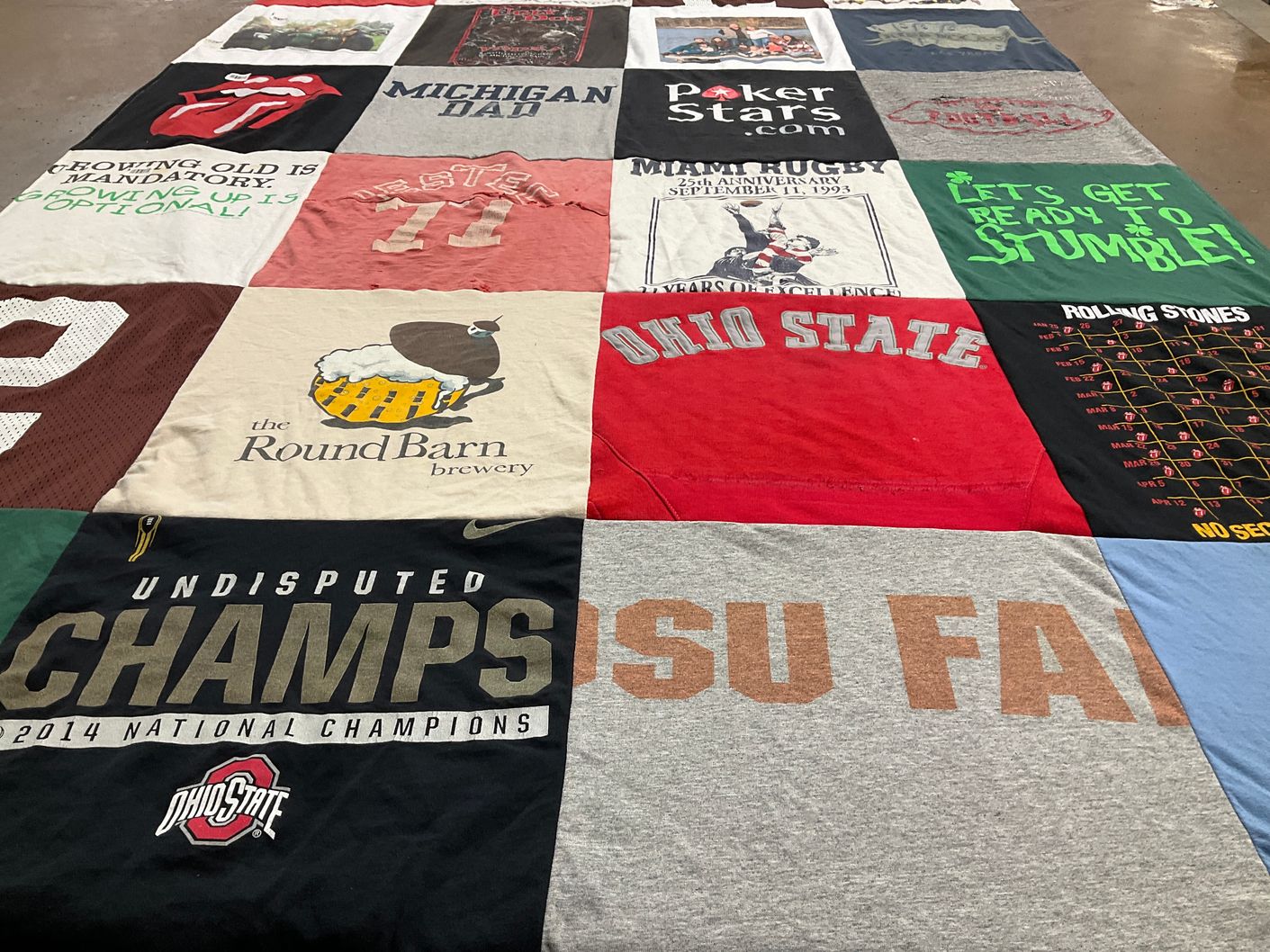 T-shirt quilt featuring ohio state university football by john from MI