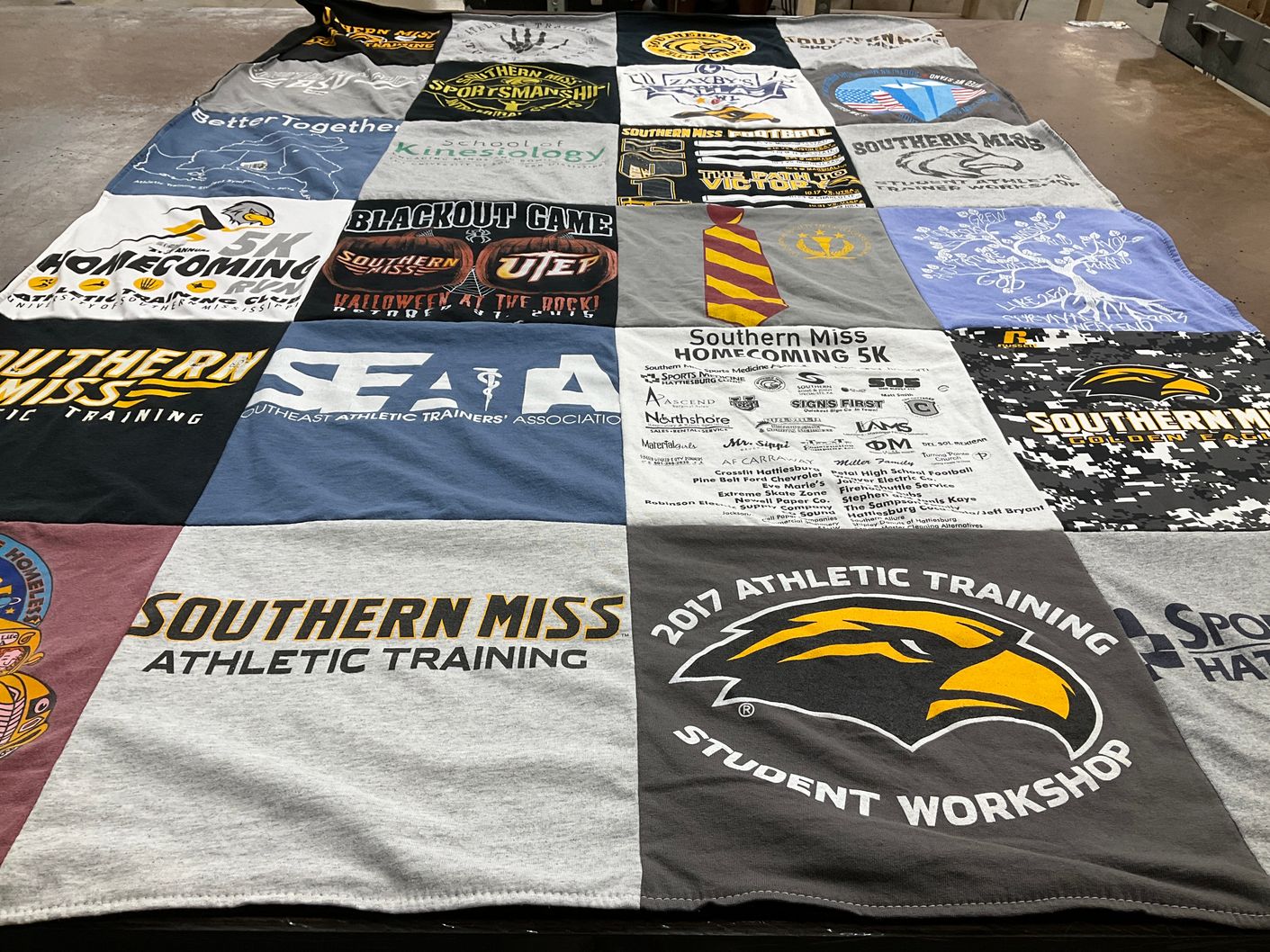 T-shirt quilt featuring university of southern mississippi football by Jessica from LA