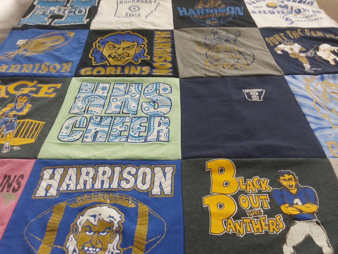 T-shirt quilt featuring harrison panthers by Madi from TX