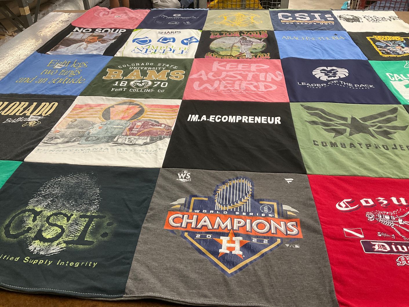 T-shirt quilt from colorado state university by Neal & Kerry from TX