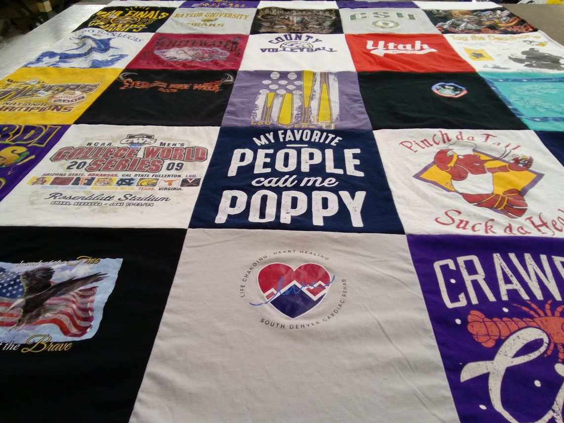 T-shirt quilt from baylor university, utah state university by Ashley from CO