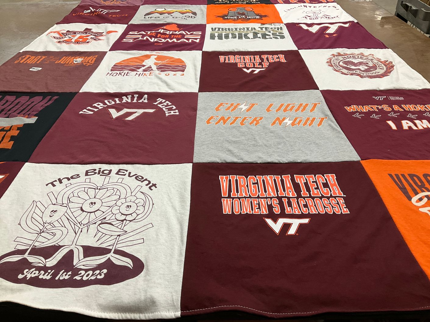T-shirt quilt featuring virginia tech women's lacrosse by Trish from NJ