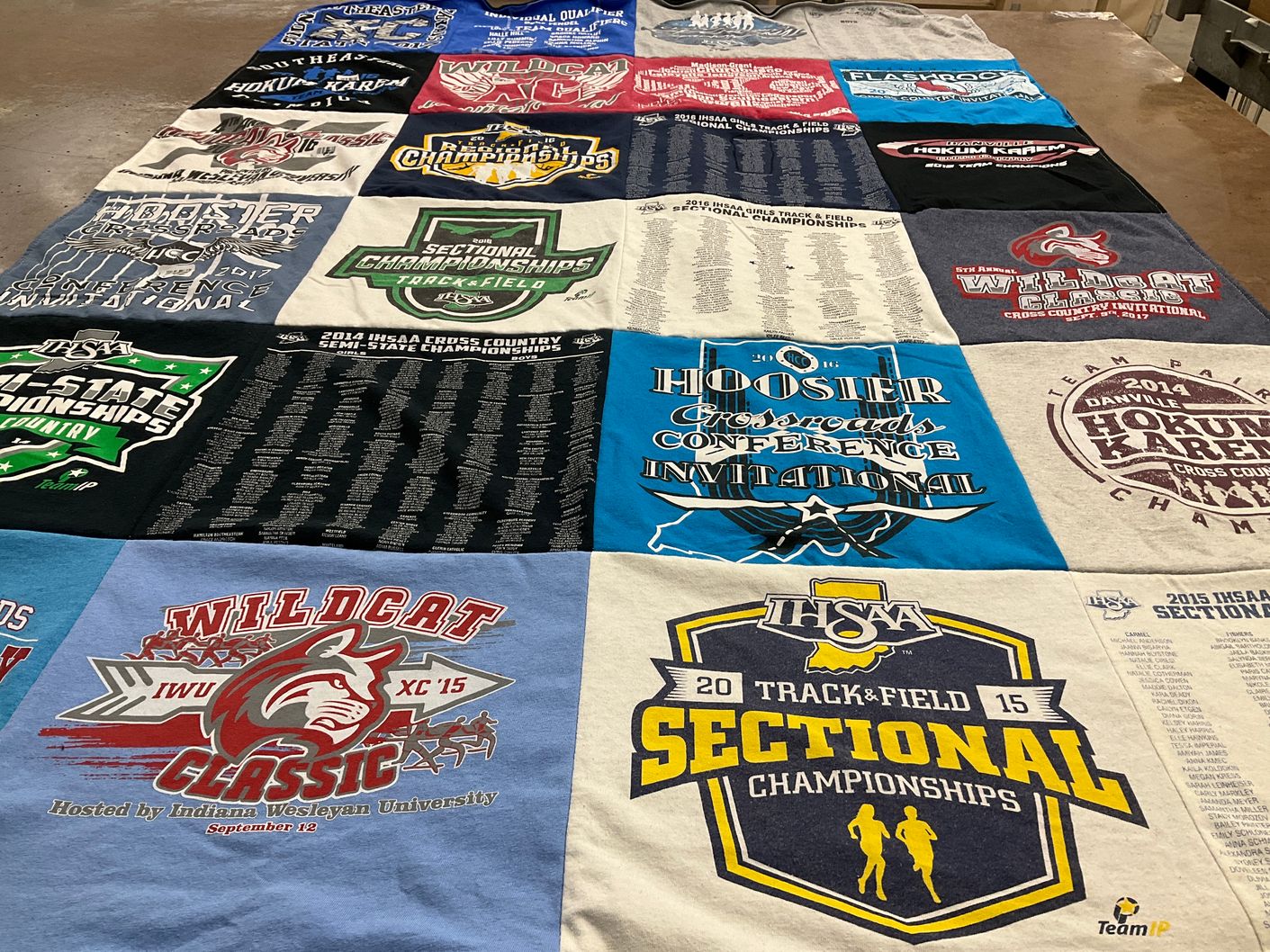 T-shirt quilt from indiana wesleyan university by Cheryl from IN