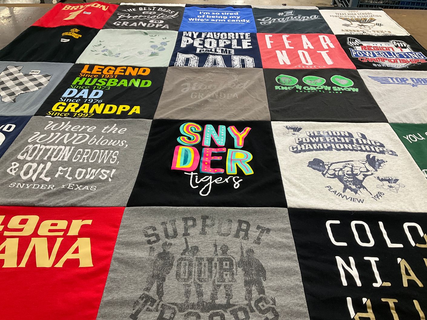 T-shirt quilt from snyder high school by Angelique from TX