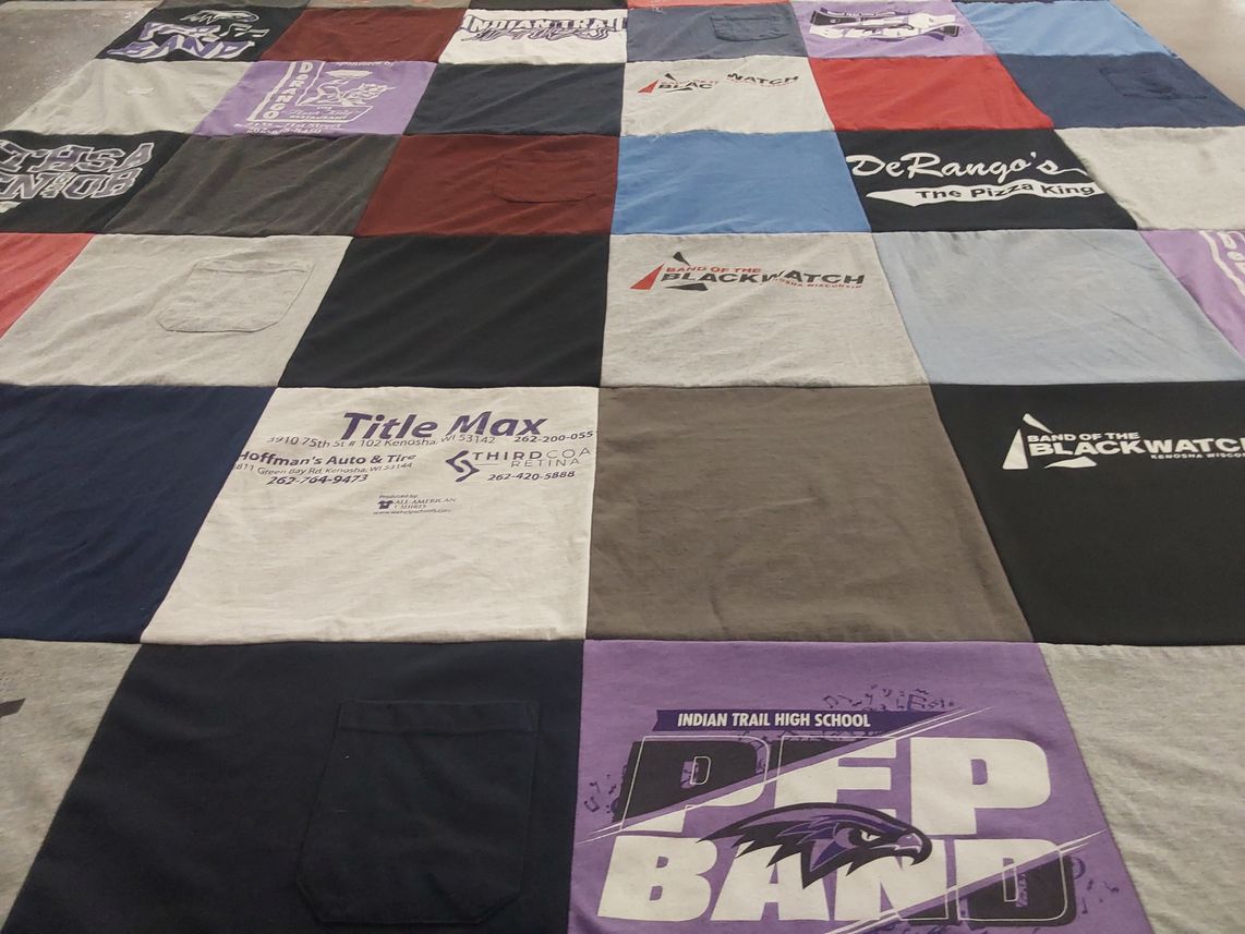 T-shirt quilt from indian trail high school by Steph from WI