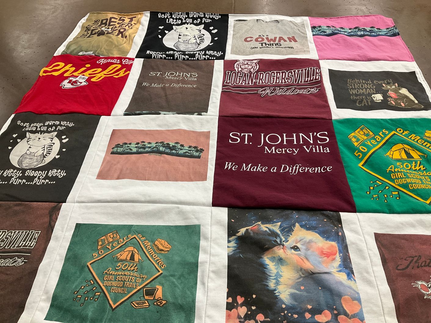 T-shirt quilt featuring kansas city chiefs by Mary from MO
