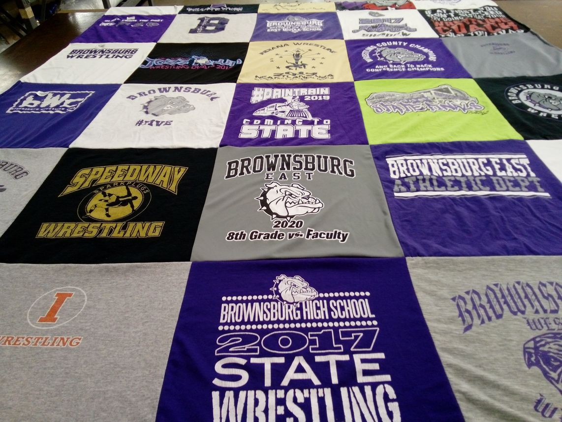 T-shirt quilt featuring brownsburg east wrestling by Christopher from IN