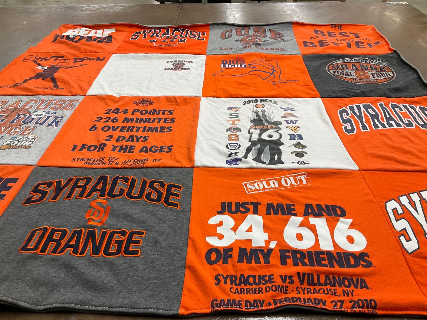 T-shirt quilt featuring syracuse orange by Courtney from NJ
