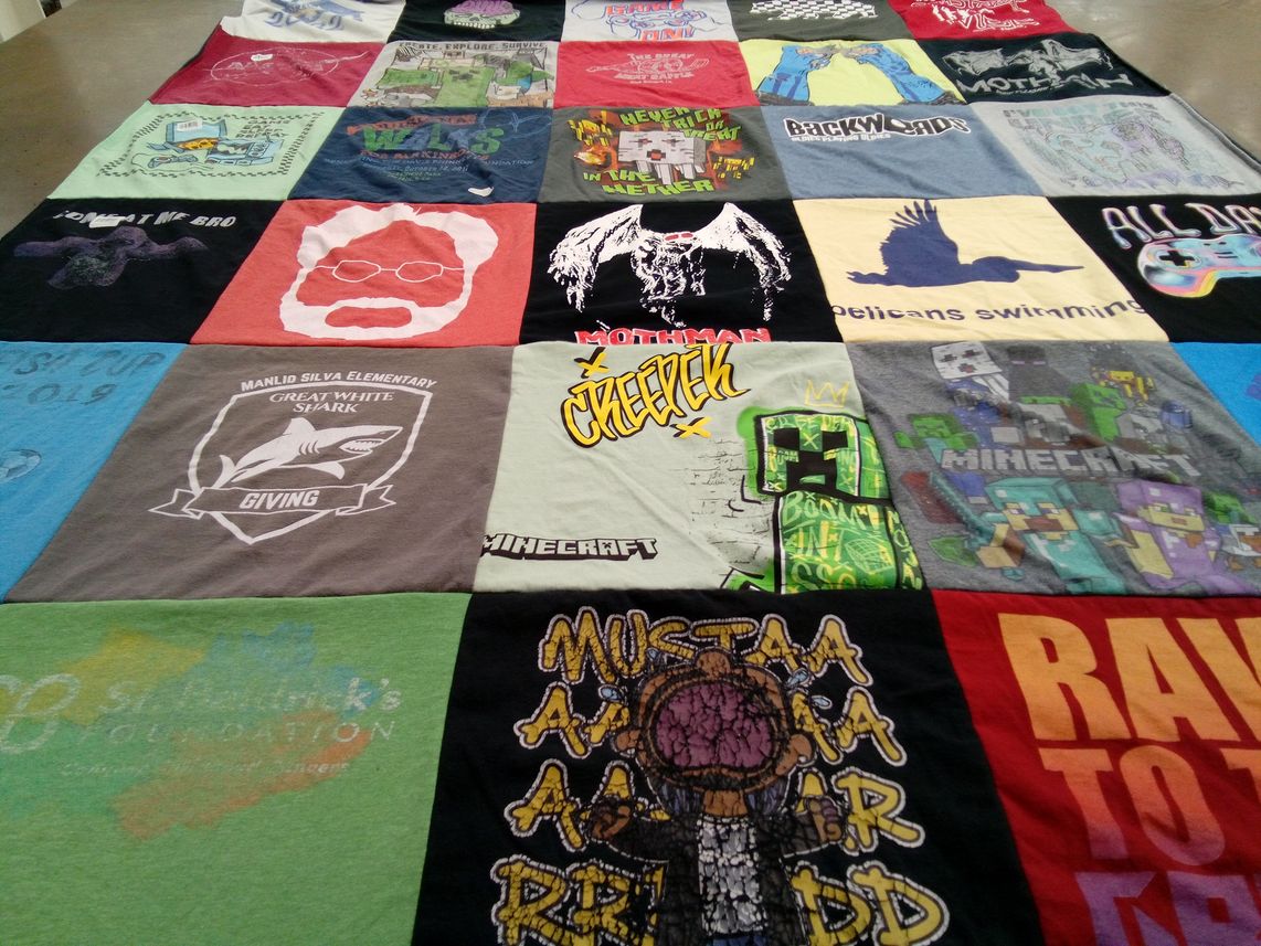 T-shirt quilt from manlid silva elementary school by Mallory from CA