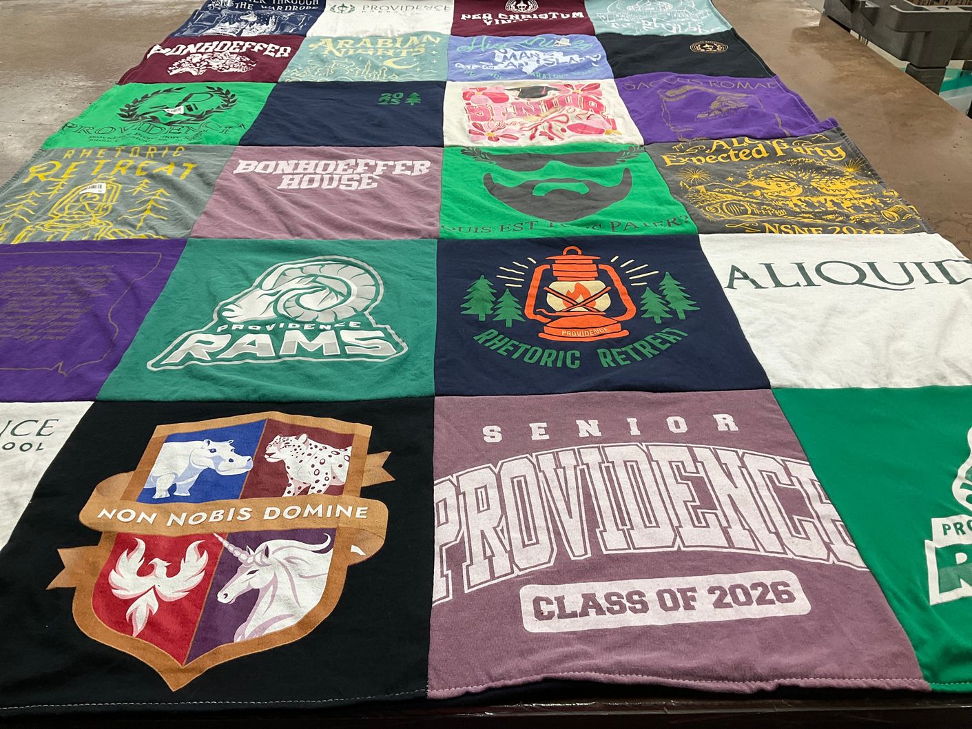 T-shirt quilt featuring providence rams by Stevi from TX
