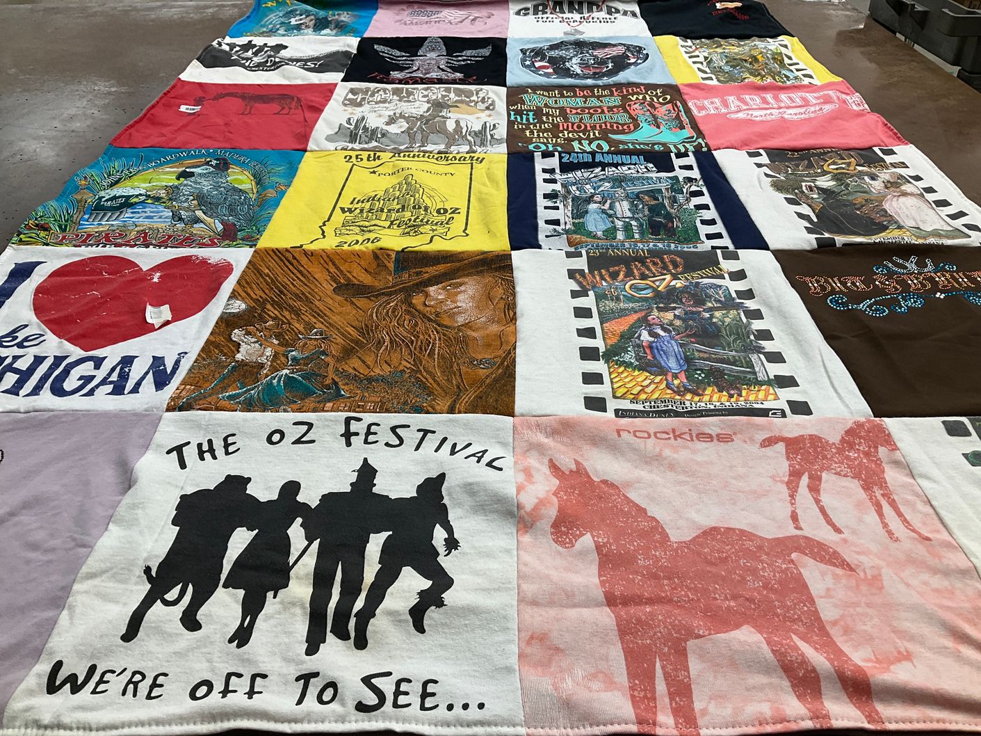 T-shirt quilt with the wizard of oz, parades themes by Diane from IN