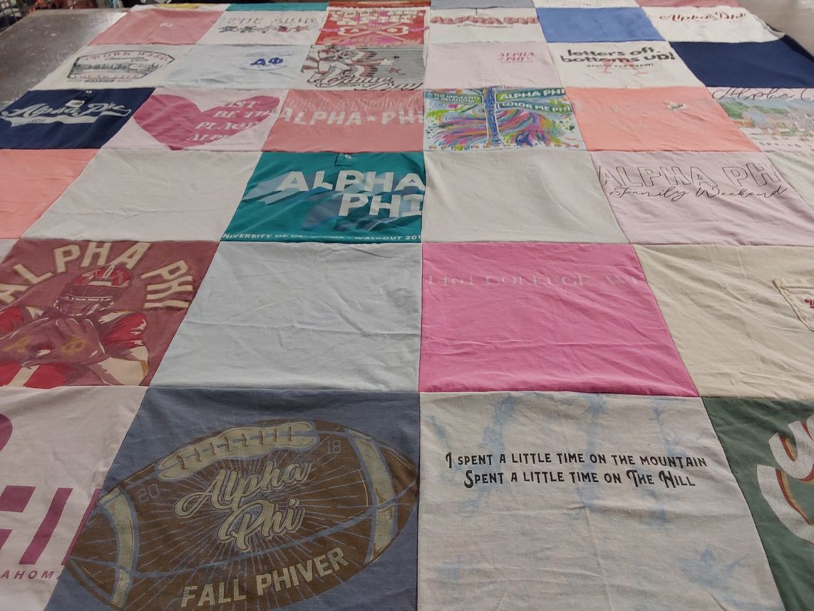 T-shirt quilt from university of oklahoma by Barbara from TX