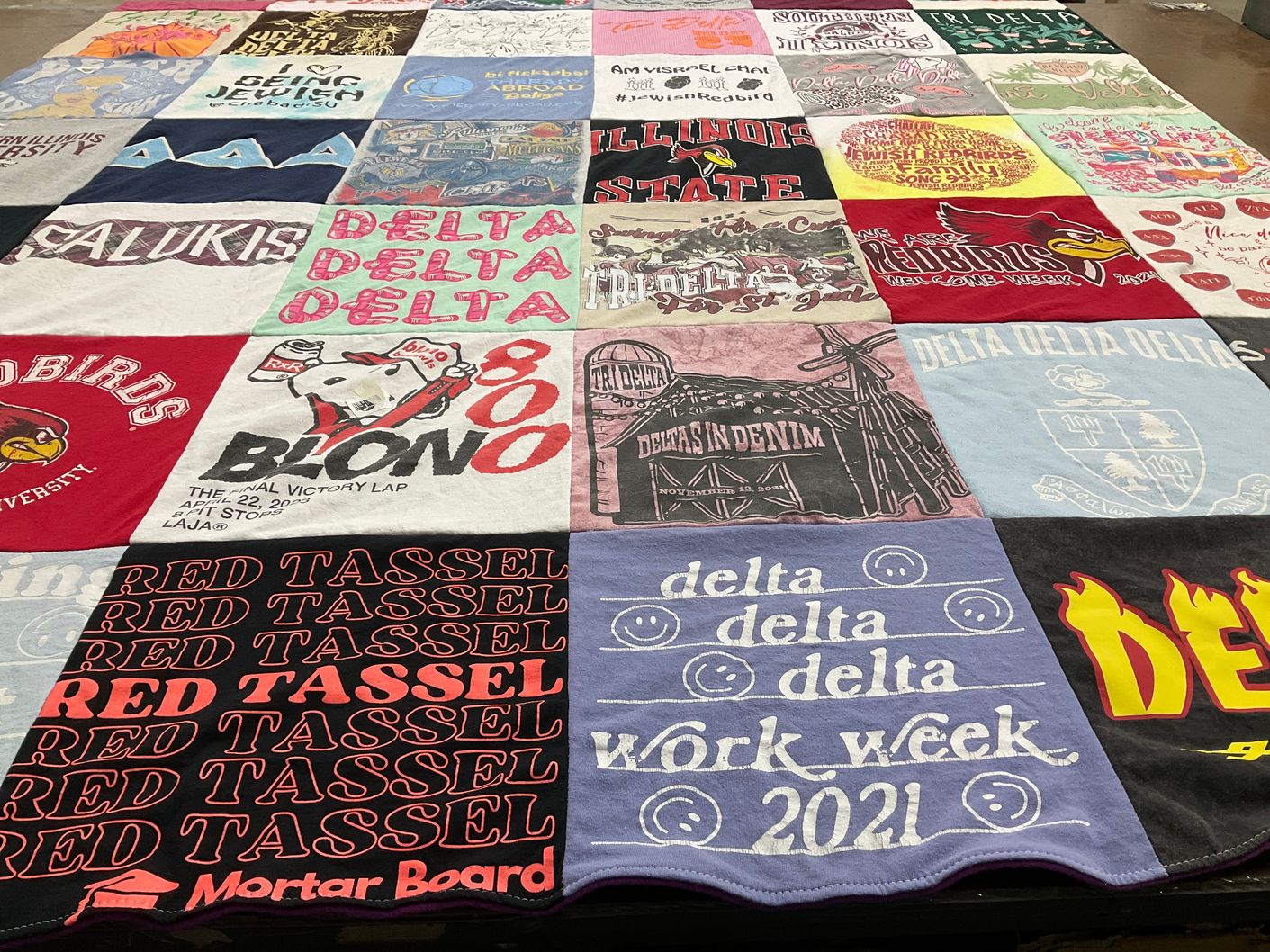 T-shirt quilt featuring redbirds by Sasha from IL
