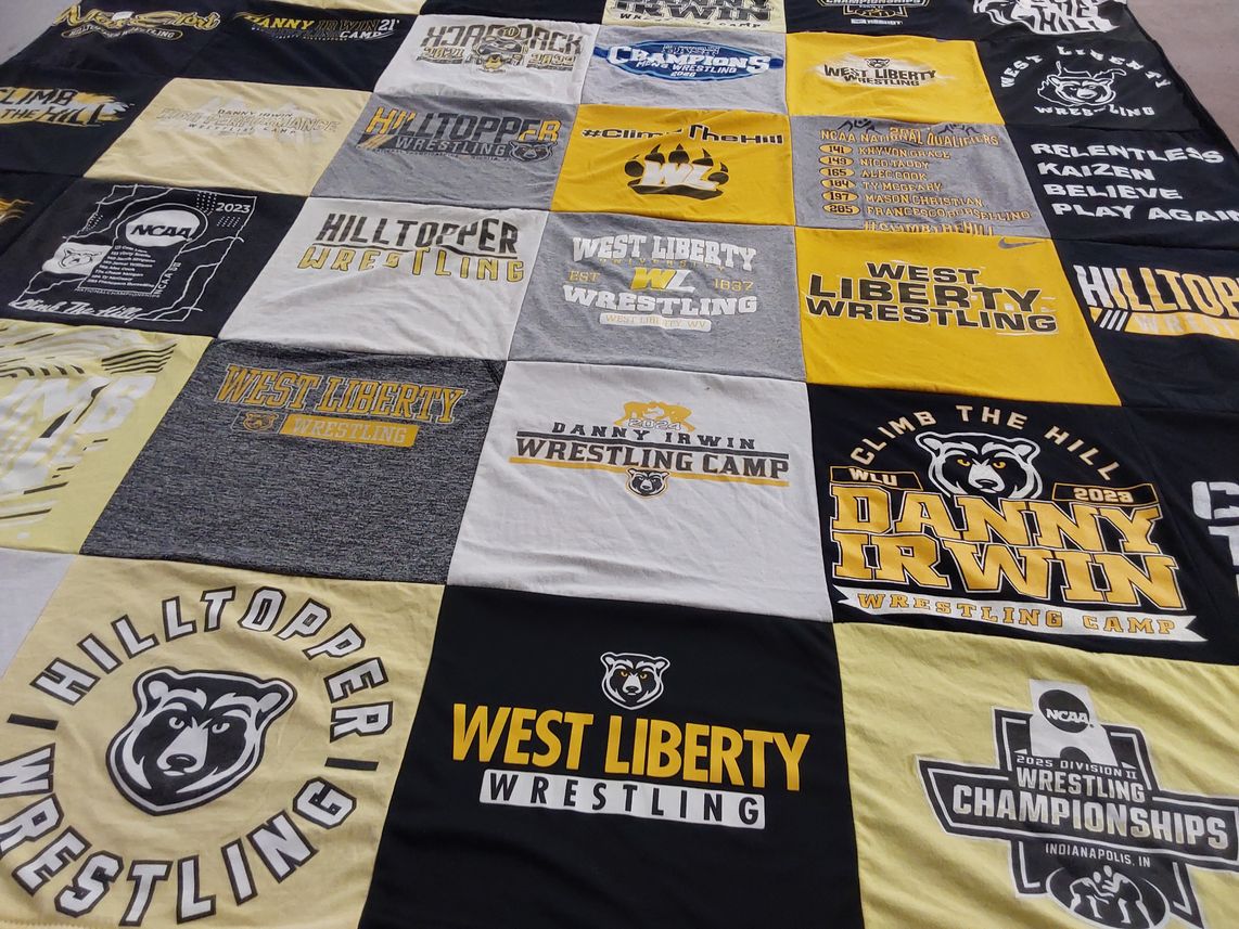 T-shirt quilt featuring west liberty wrestling by Patricia from PA