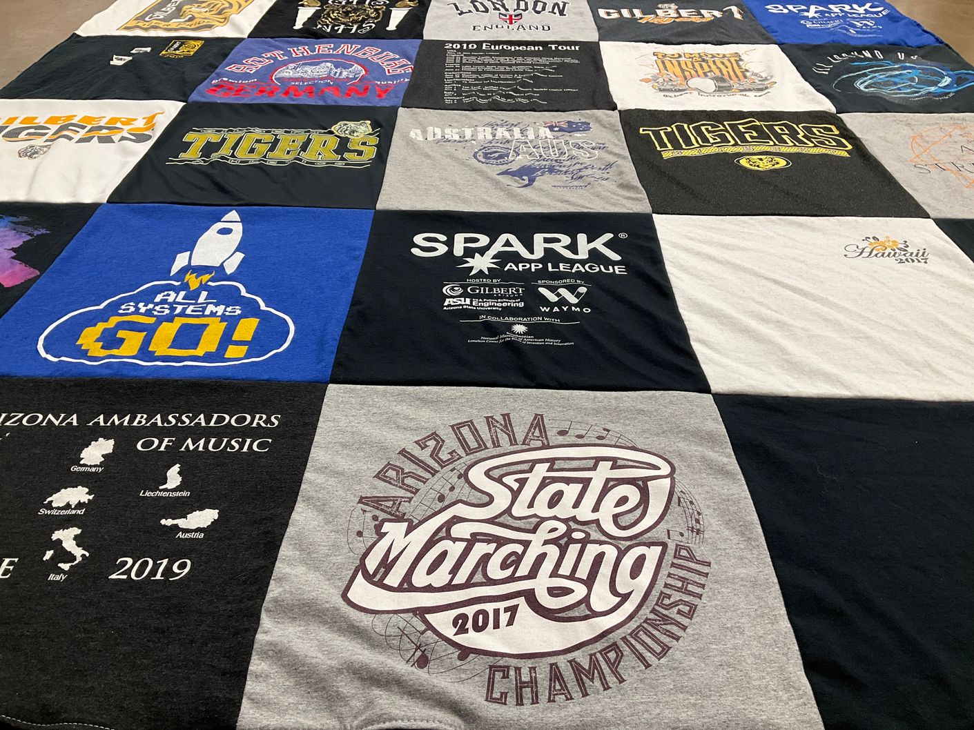 T-shirt quilt from gilbert tigers by Karen from AZ