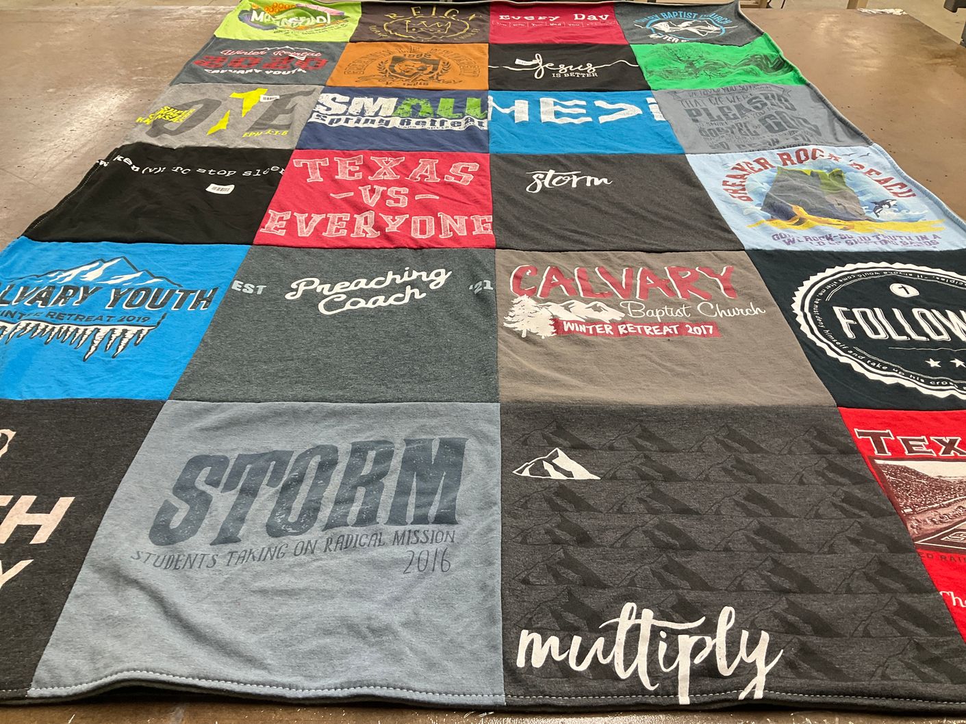 T-shirt quilt with youth ministry, baptist events themes by Gregory from FL