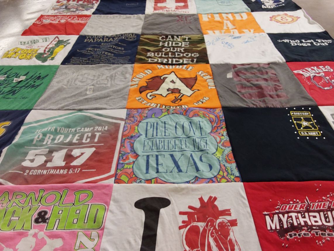 T-shirt quilt from pin cove established texas by heidi from TX