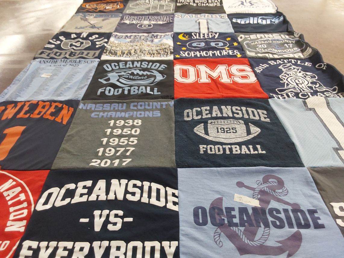 T-shirt quilt featuring oceanside football by Joanna from NY