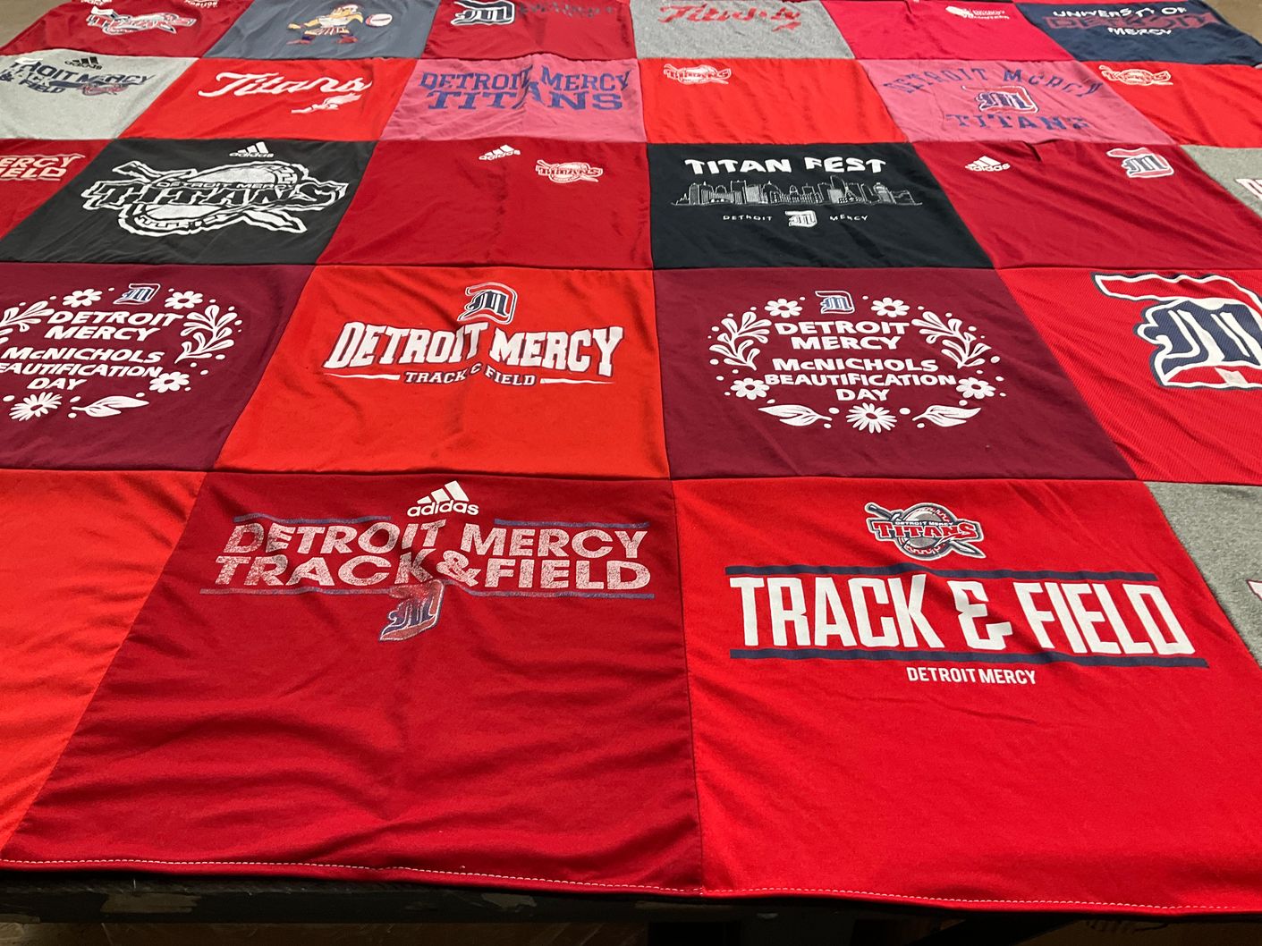 T-shirt quilt featuring detroit mercy titans by Luke from MI