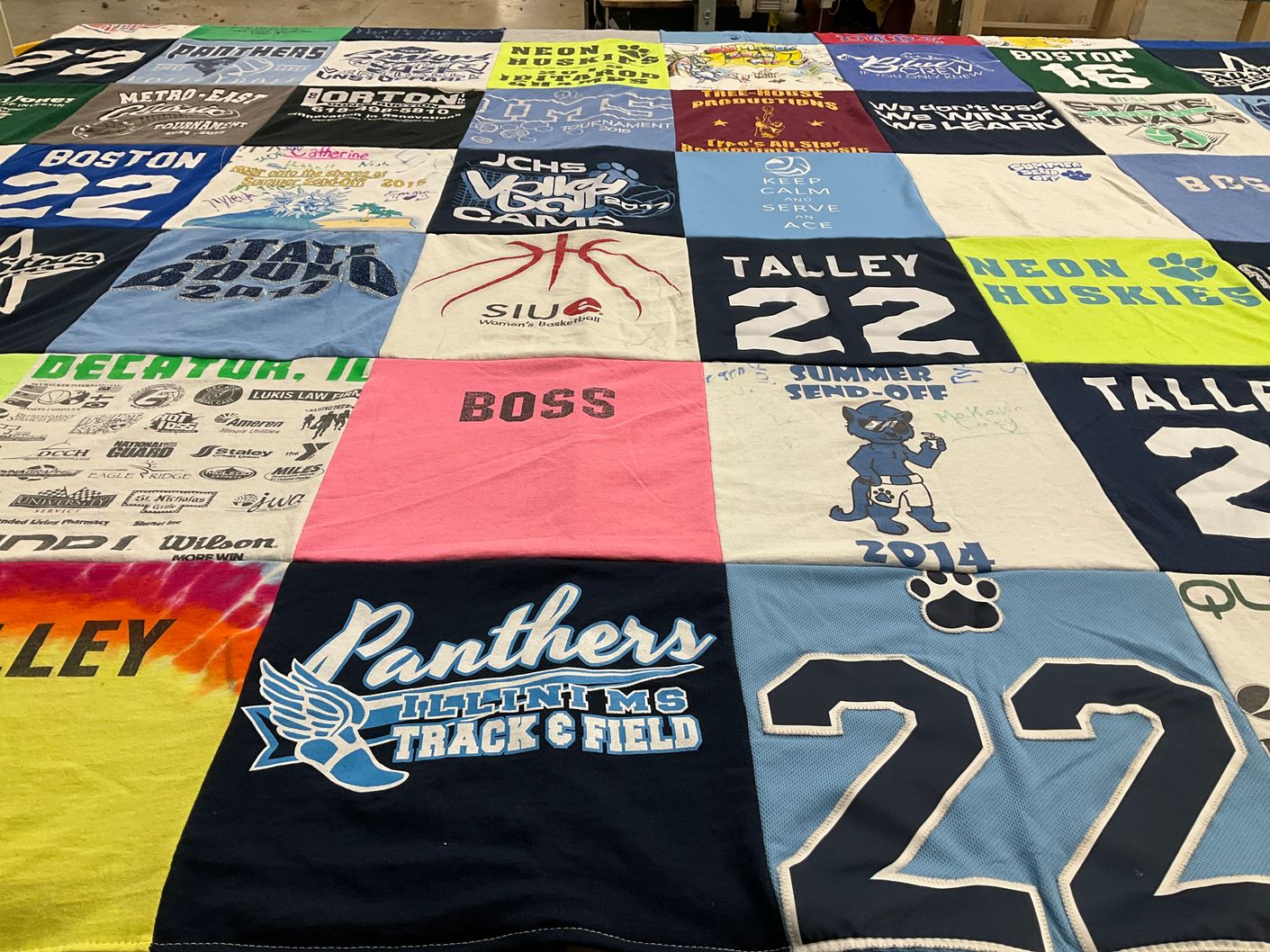 T-shirt quilt featuring illini middle school track and field by Brittany from IL