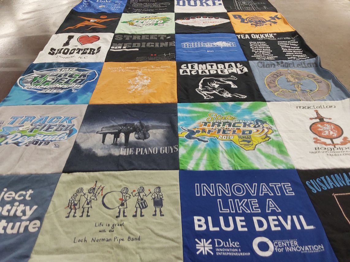 T-shirt quilt from duke university, central academy by Kyle from NC