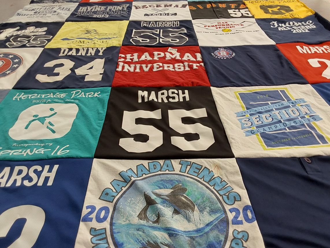T-shirt quilt from chapman university by Anthony from CA