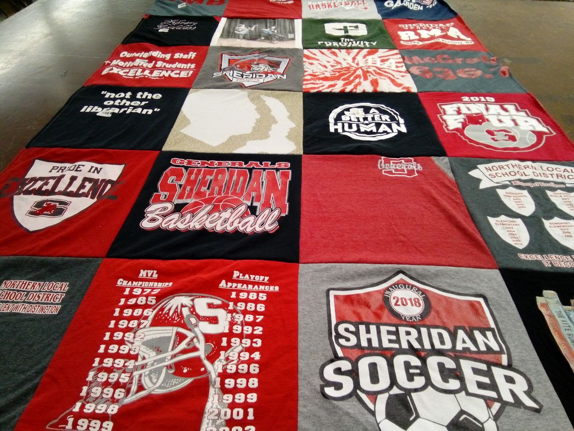 T-shirt quilt featuring sheridan generals by allayne from OH