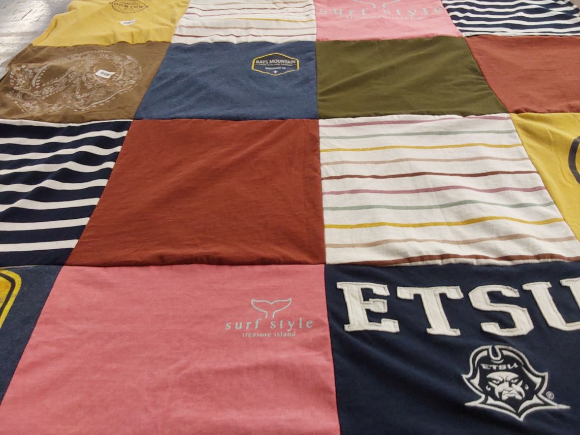 T-shirt quilt featuring east tennessee state university by Jordan from TN