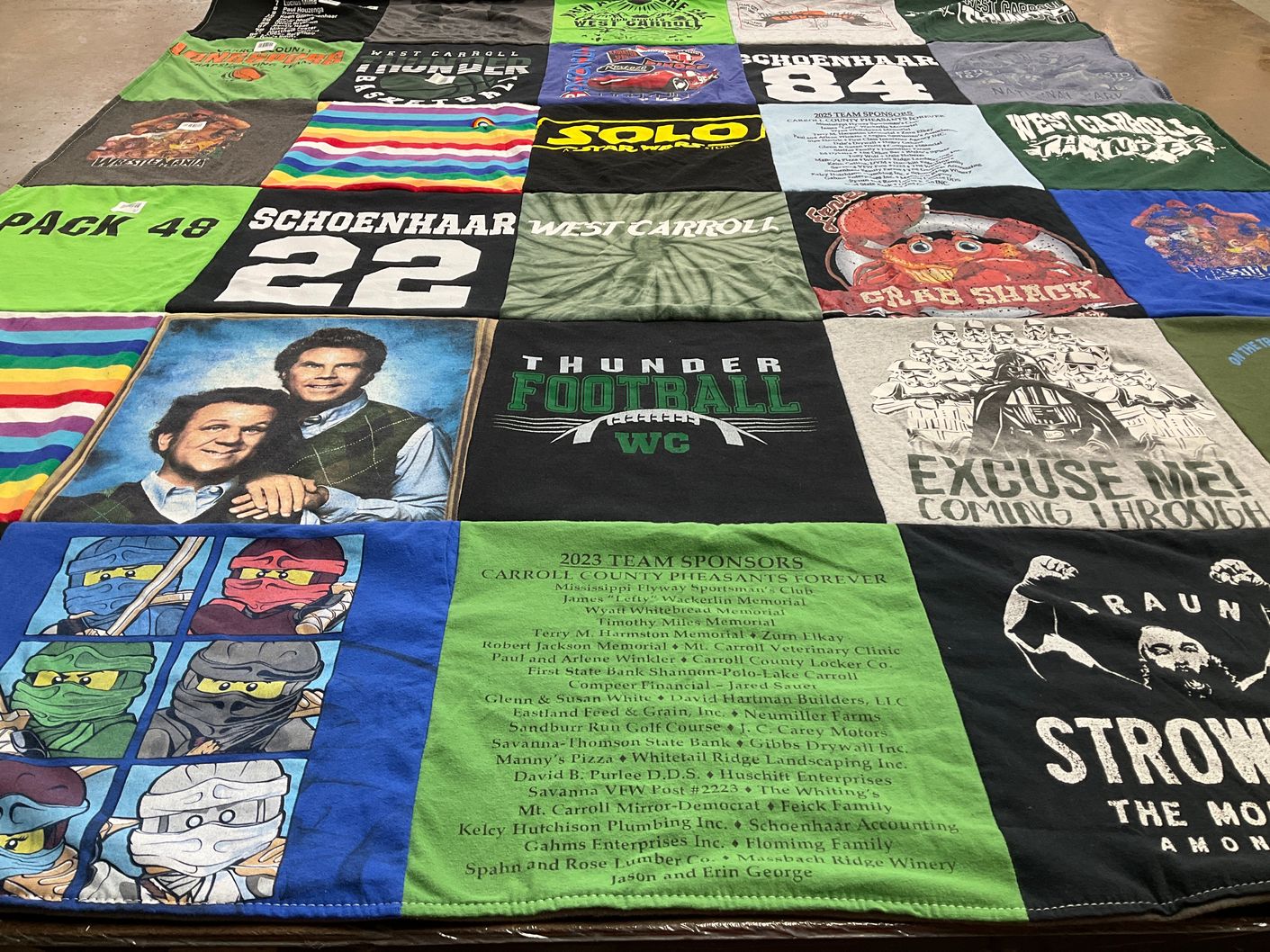 T-shirt quilt featuring thunder football by Amiee from IL