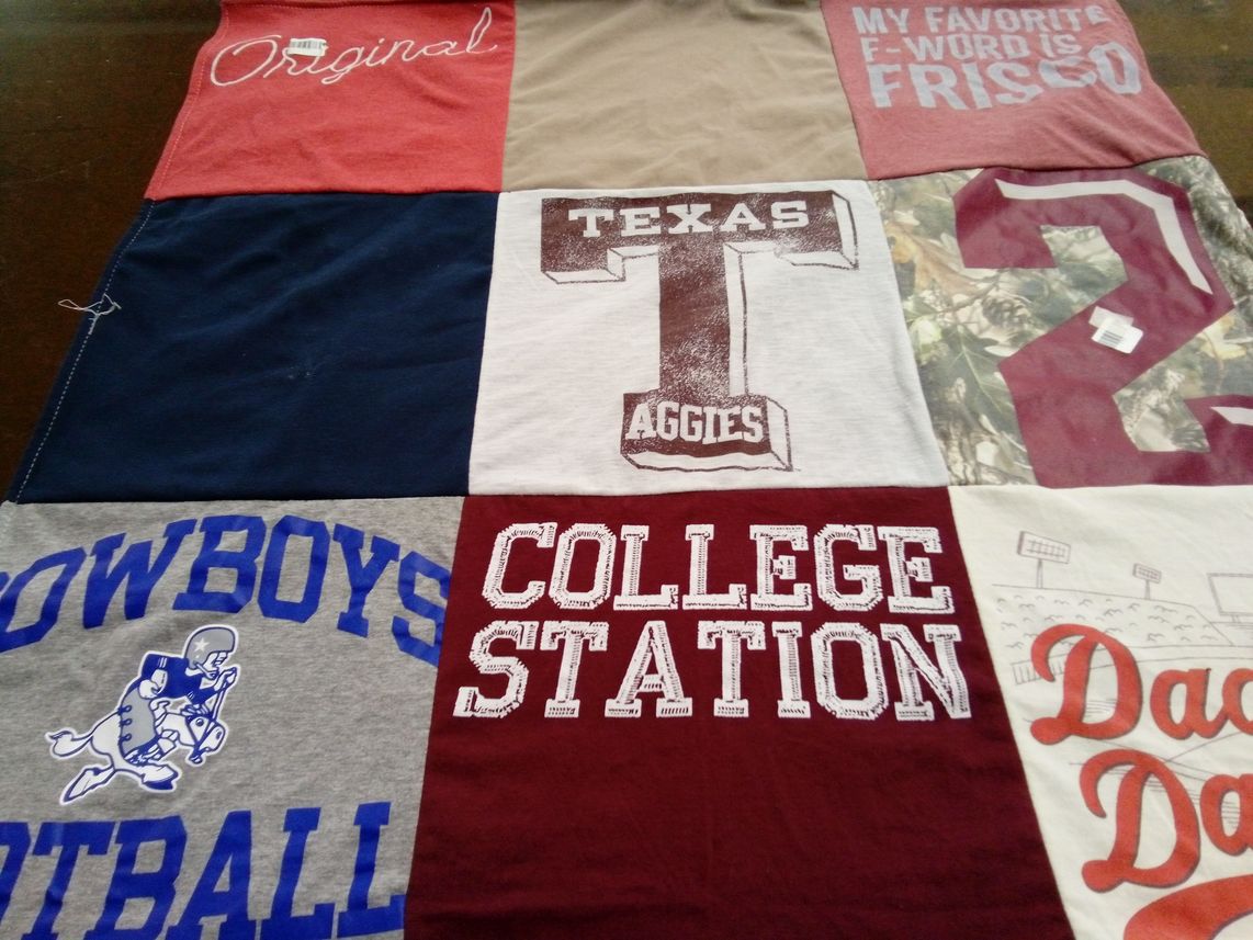T-shirt quilt featuring dallas cowboys by Louise from TX