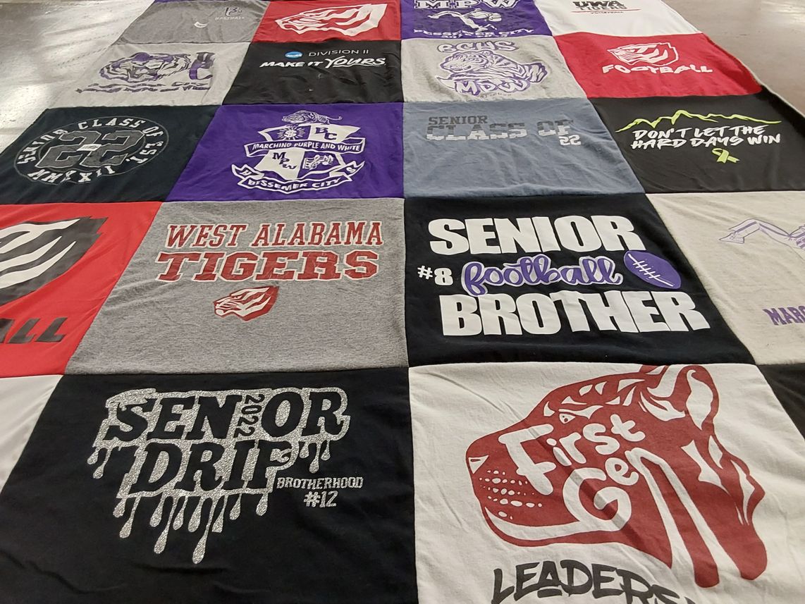 T-shirt quilt featuring west alabama tigers by Janet from AL