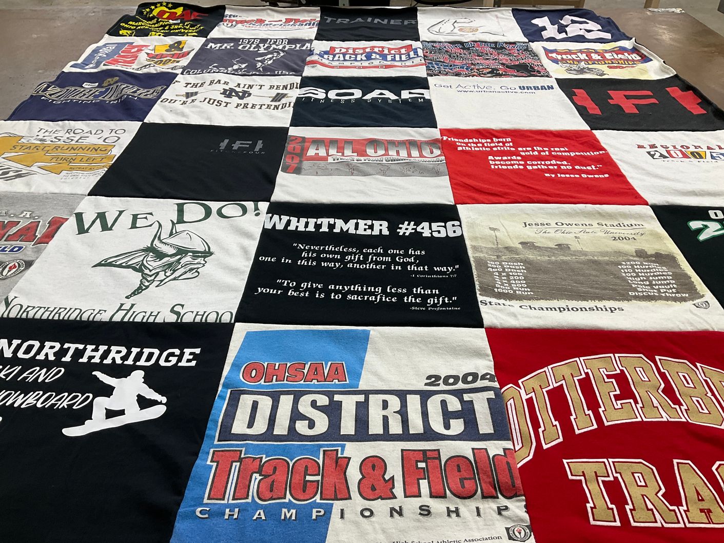 T-shirt quilt featuring whitmer high school track and field by Amanda from OH