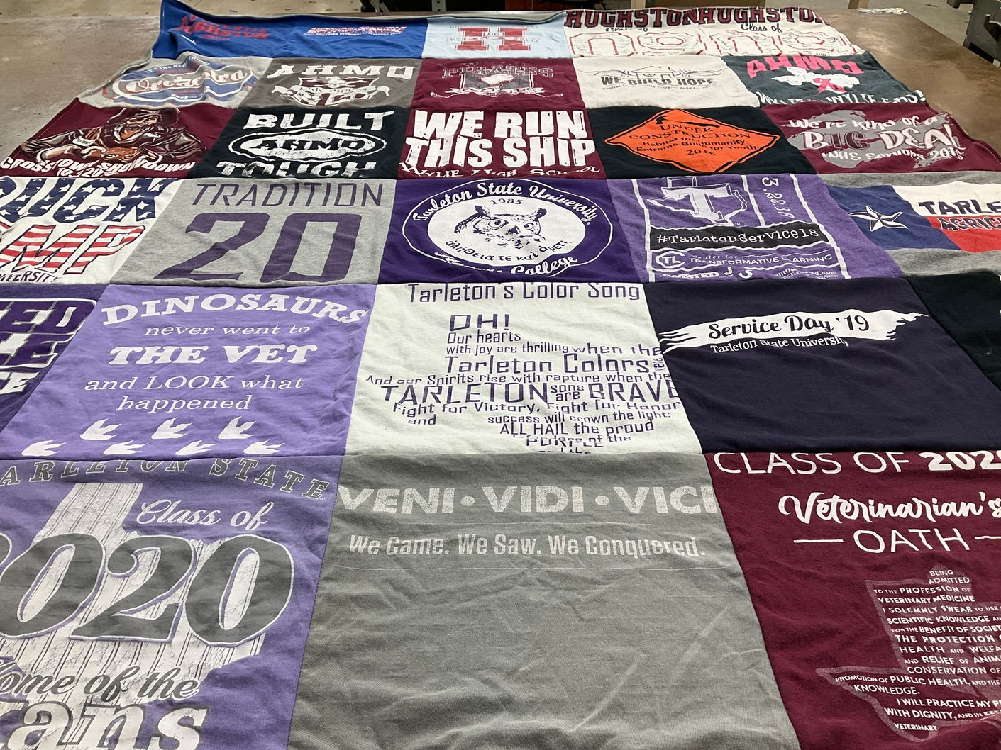 T-shirt quilt from tarleton state university by Erin from TX
