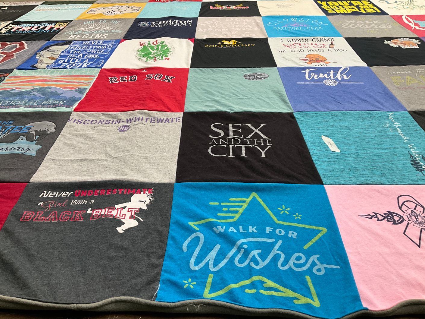 T-shirt quilt from wisconsin whitewater university by Nicole from WI