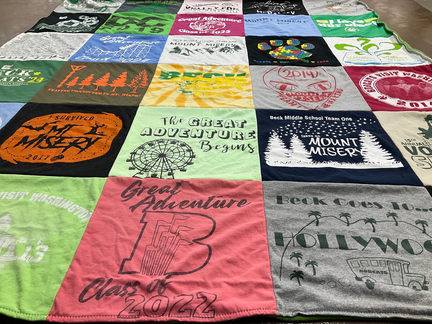 T-shirt quilt from beck middle school by Valerie from NJ