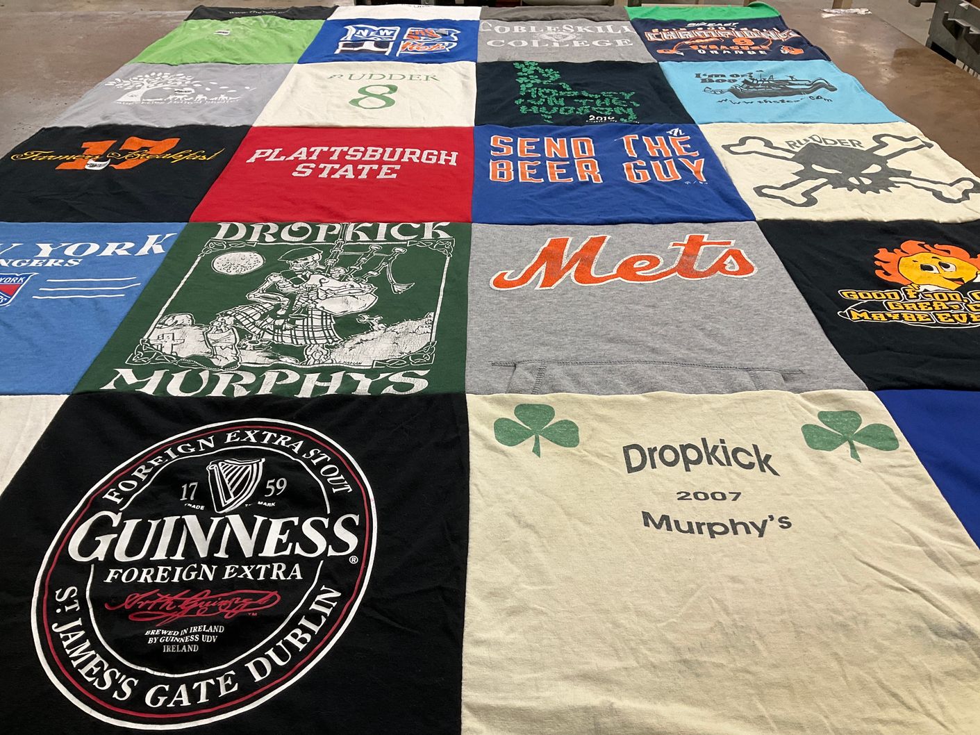 T-shirt quilt featuring new york rangers, new york mets by Kevin from NY