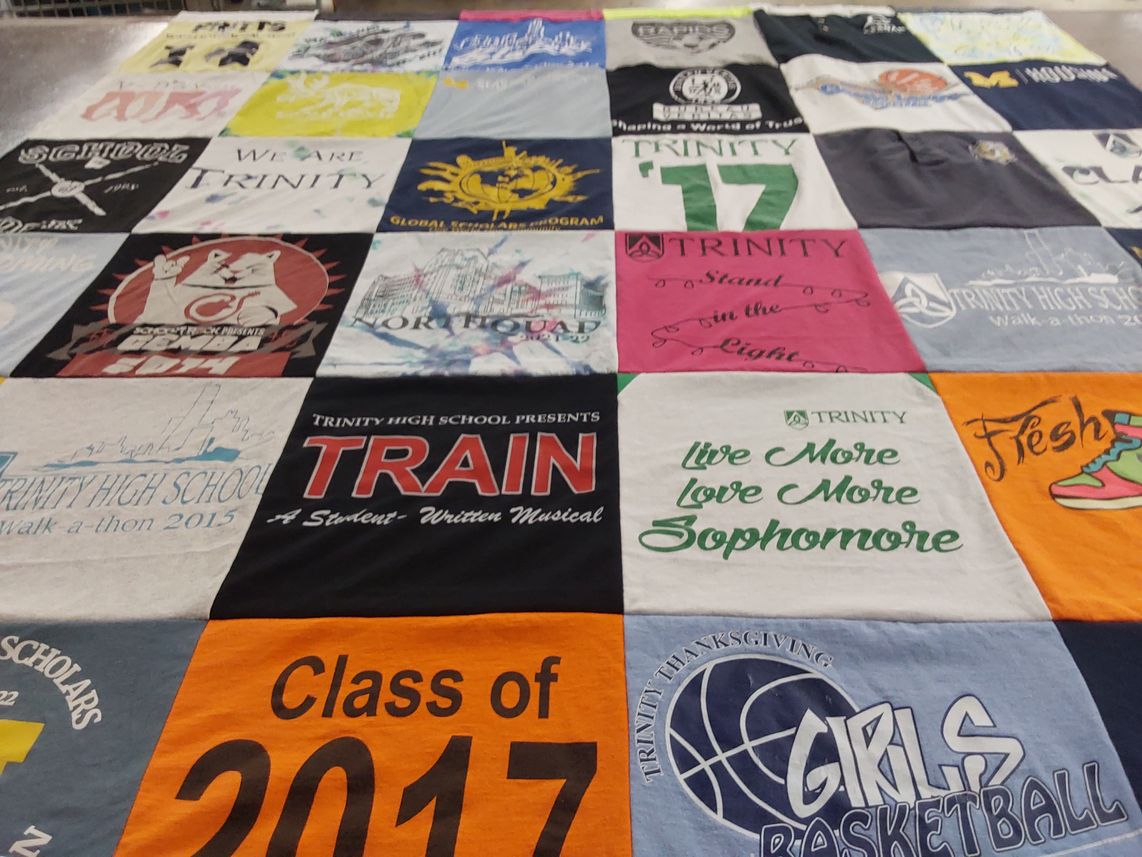 T-shirt quilt featuring girls basketball by Annette from IL