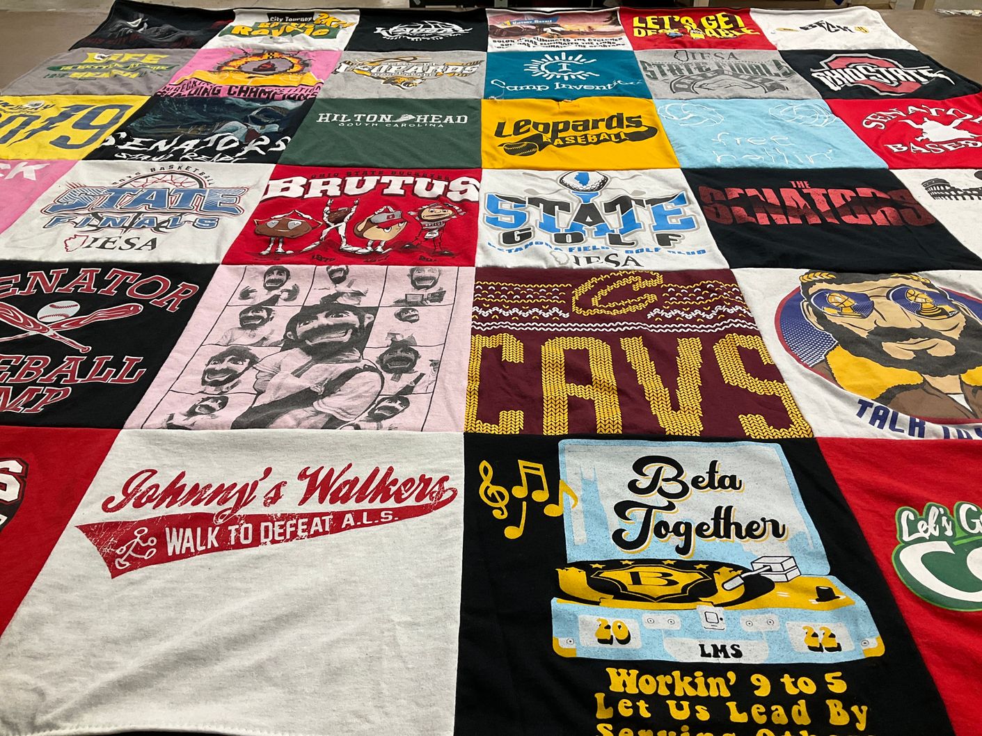 T-shirt quilt featuring senators, leopards by Melissa from IL