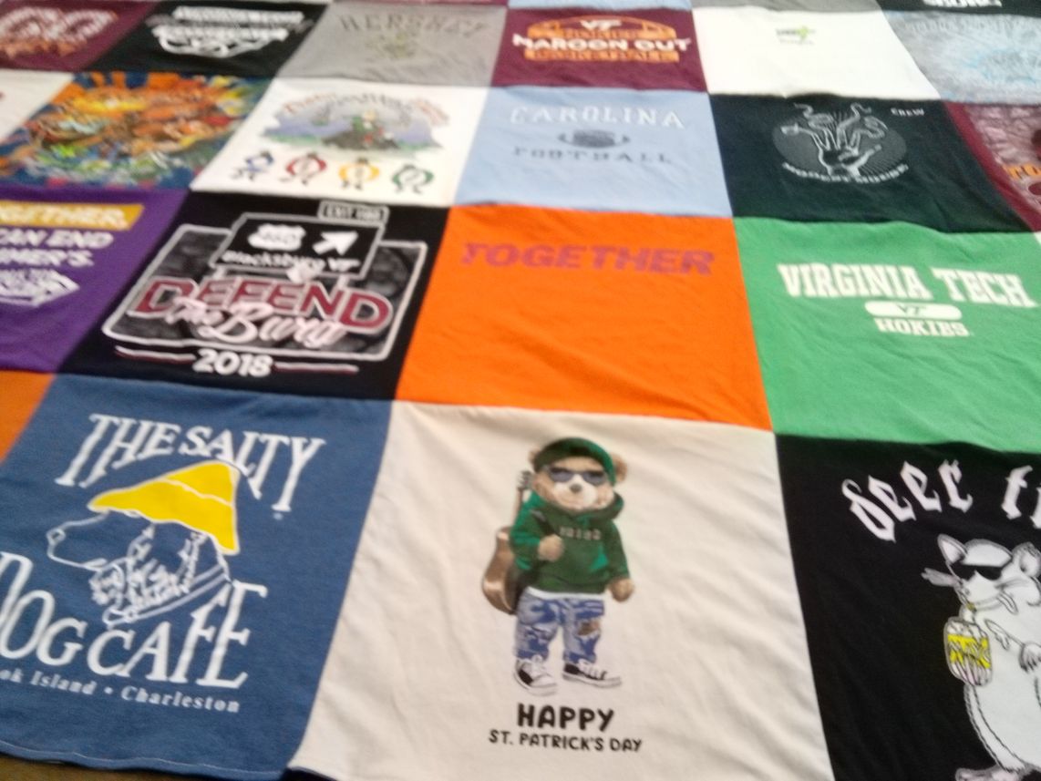 T-shirt quilt from virginia tech university, university of north carolina by Tori from VA