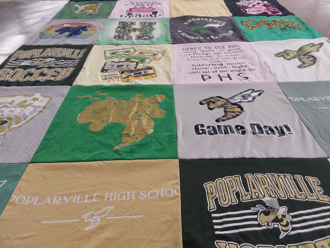 T-shirt quilt featuring poplarville high school soccer by Kayla from MS