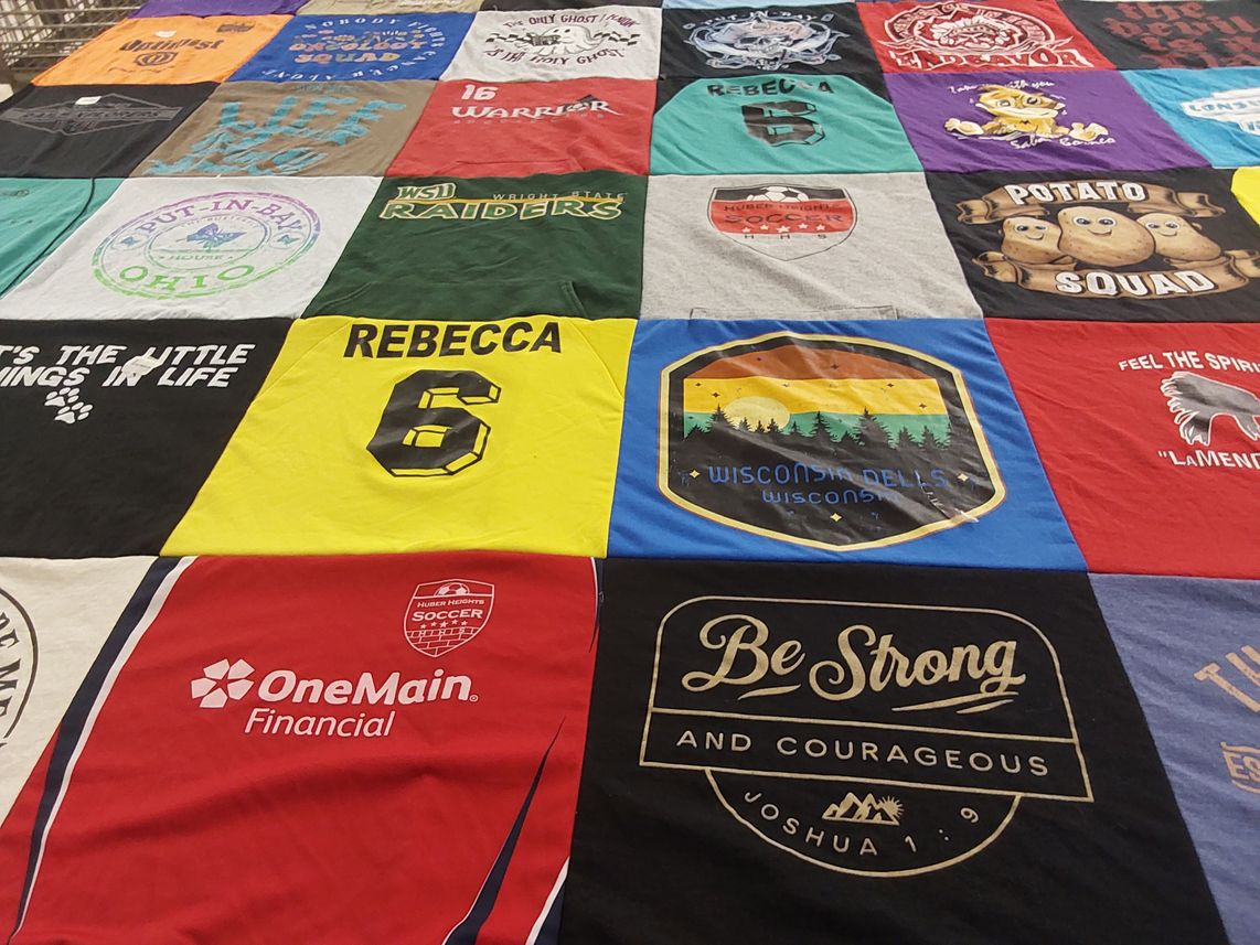 T-shirt quilt with soccer themes by Rebecca from OH