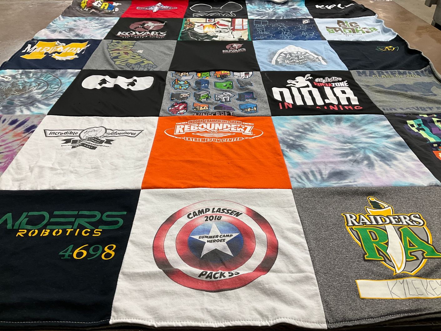 T-shirt quilt featuring raiders by Shanell from CA