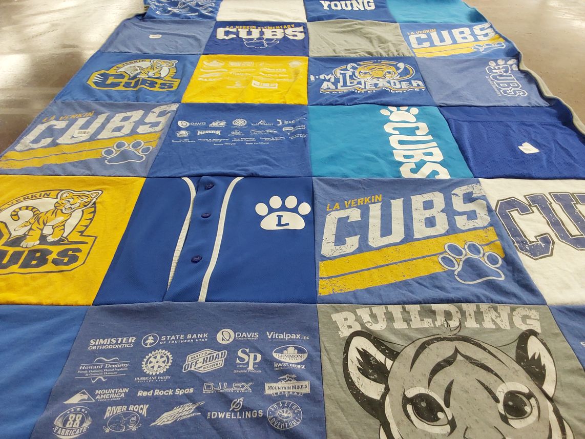 T-shirt quilt featuring la verkin cubs by Gabriela from UT