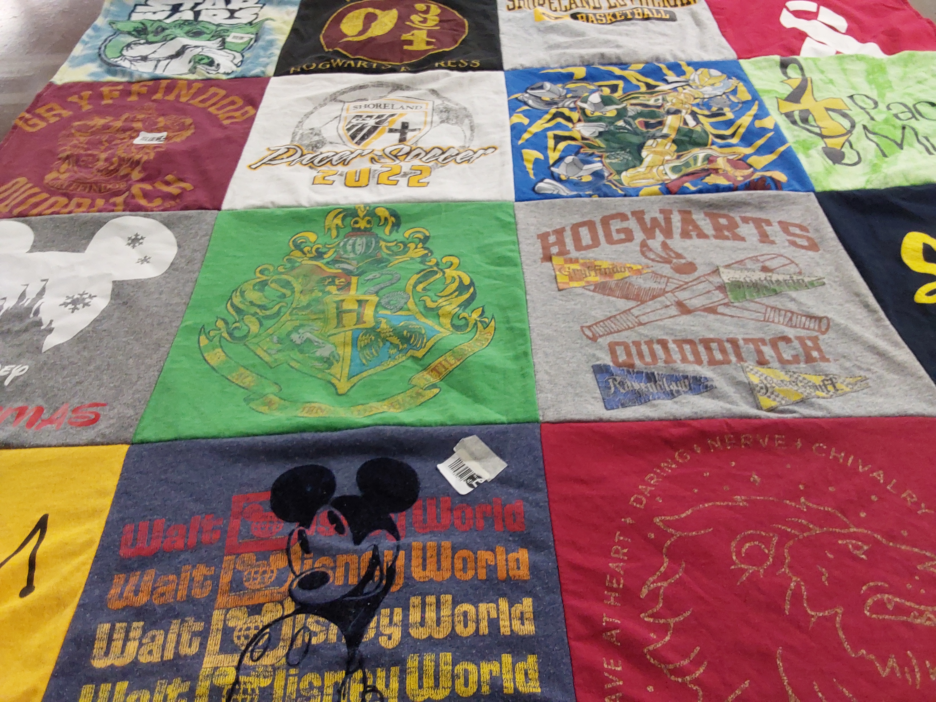 T-shirt quilt featuring shoreland lutheran pacers by Nicole from WI