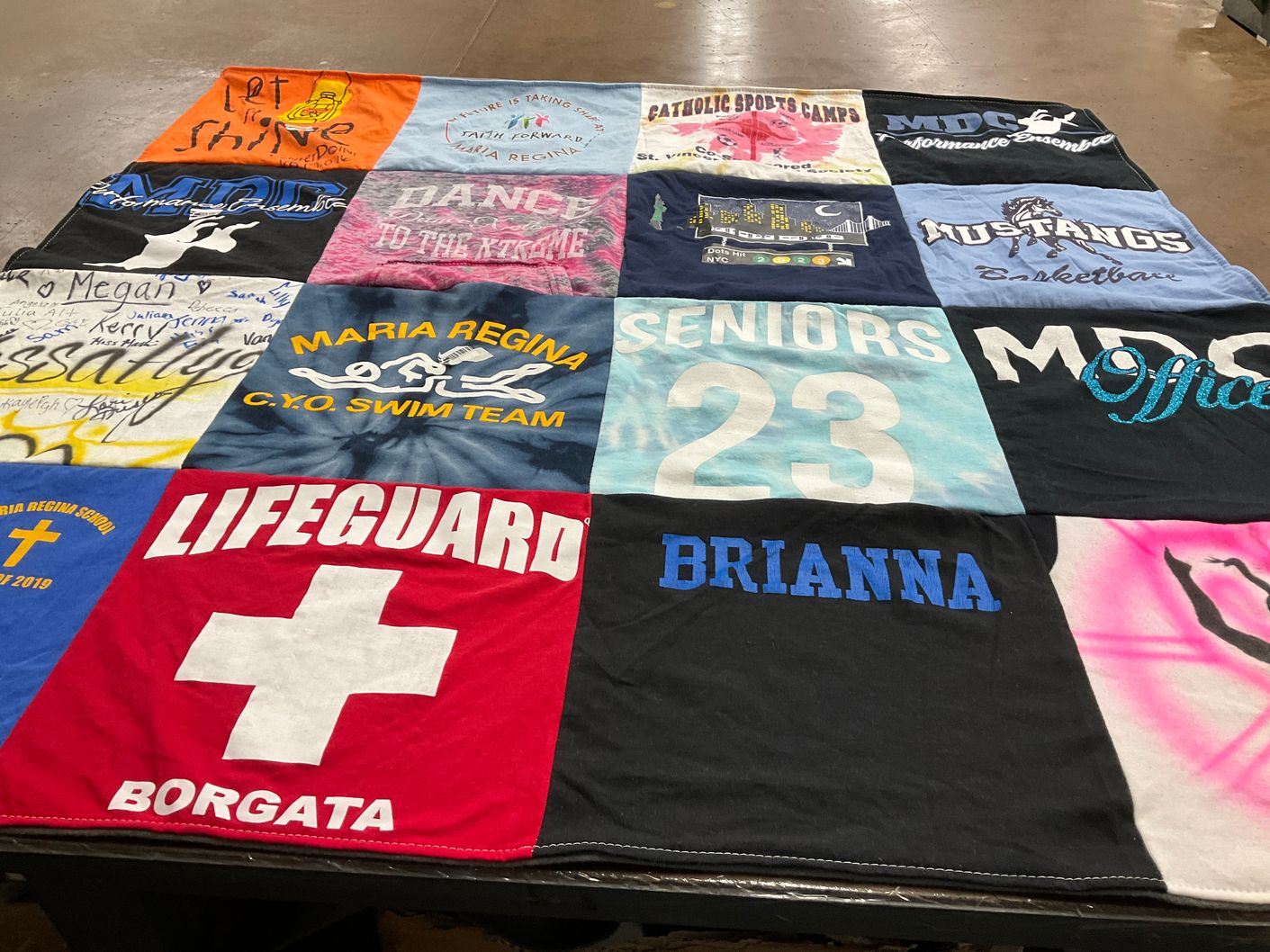 T-shirt quilt featuring mustangs basketball by Kelly from NY
