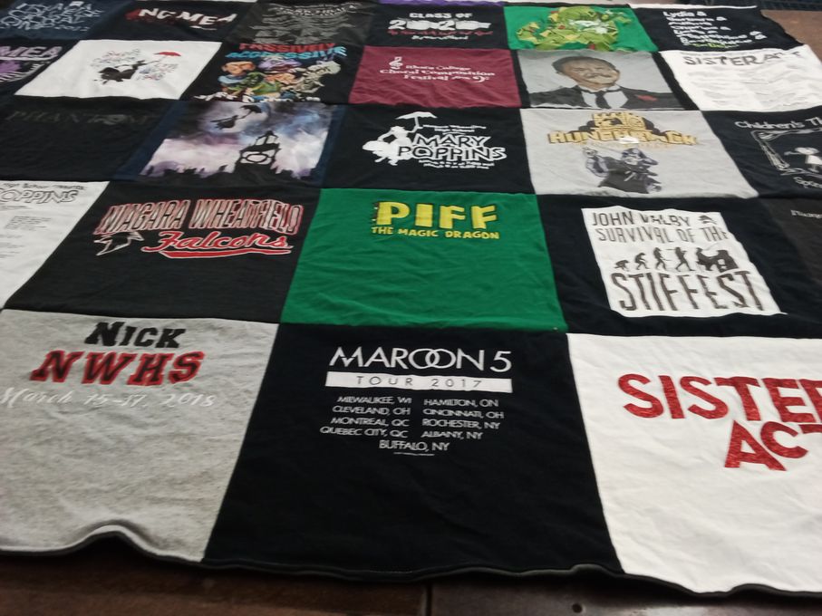 T-shirt quilt from niagara wheatfield high school by Heidi from NY