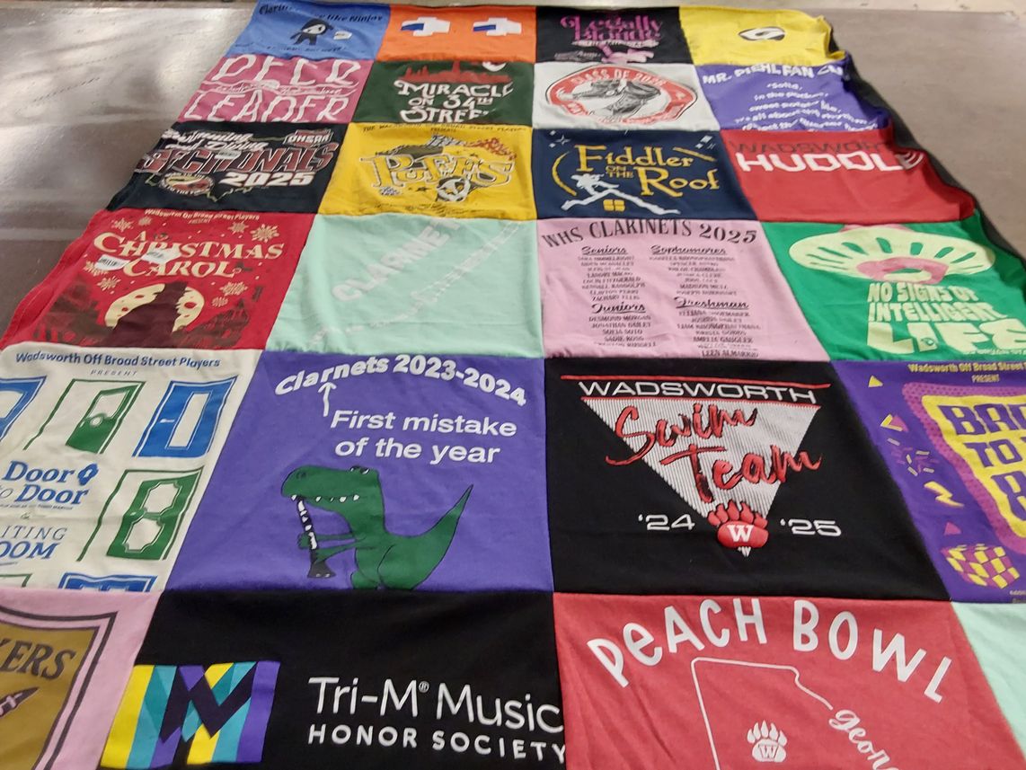 T-shirt quilt featuring wadsworth swim team by SOMMER from OH